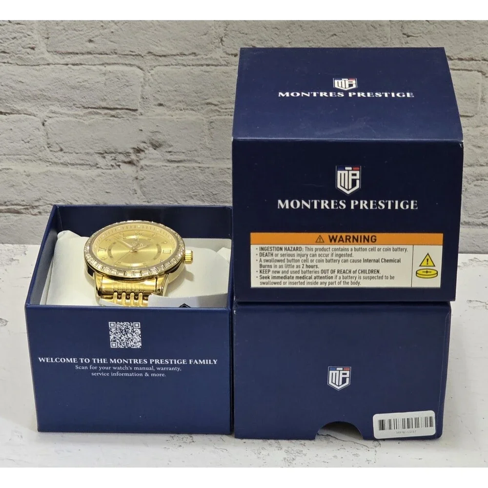 Montres Prestige X Invicta Men's Watch  45mm Paved Bezel Gold MPW-0237 Brand New